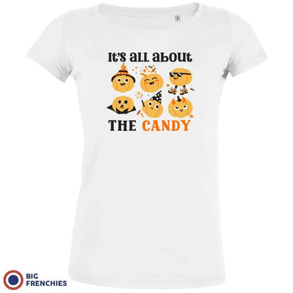 It's All About The Candy Halloween Women's Organic Cotton Tee - Create Marketplace