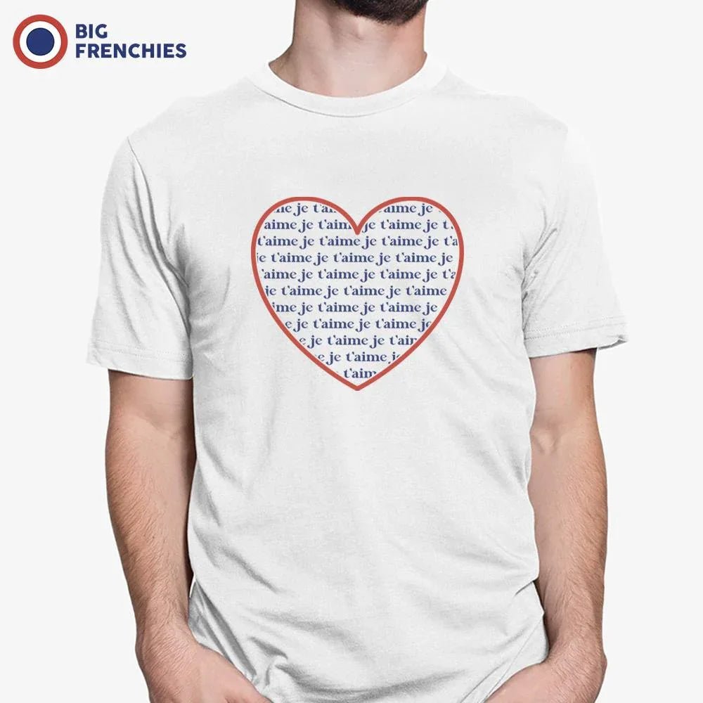 Je T'aime Heart Men's Organic Cotton Tee - Create Marketplace