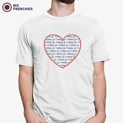 Je T'aime Heart Men's Organic Cotton Tee - Create Marketplace