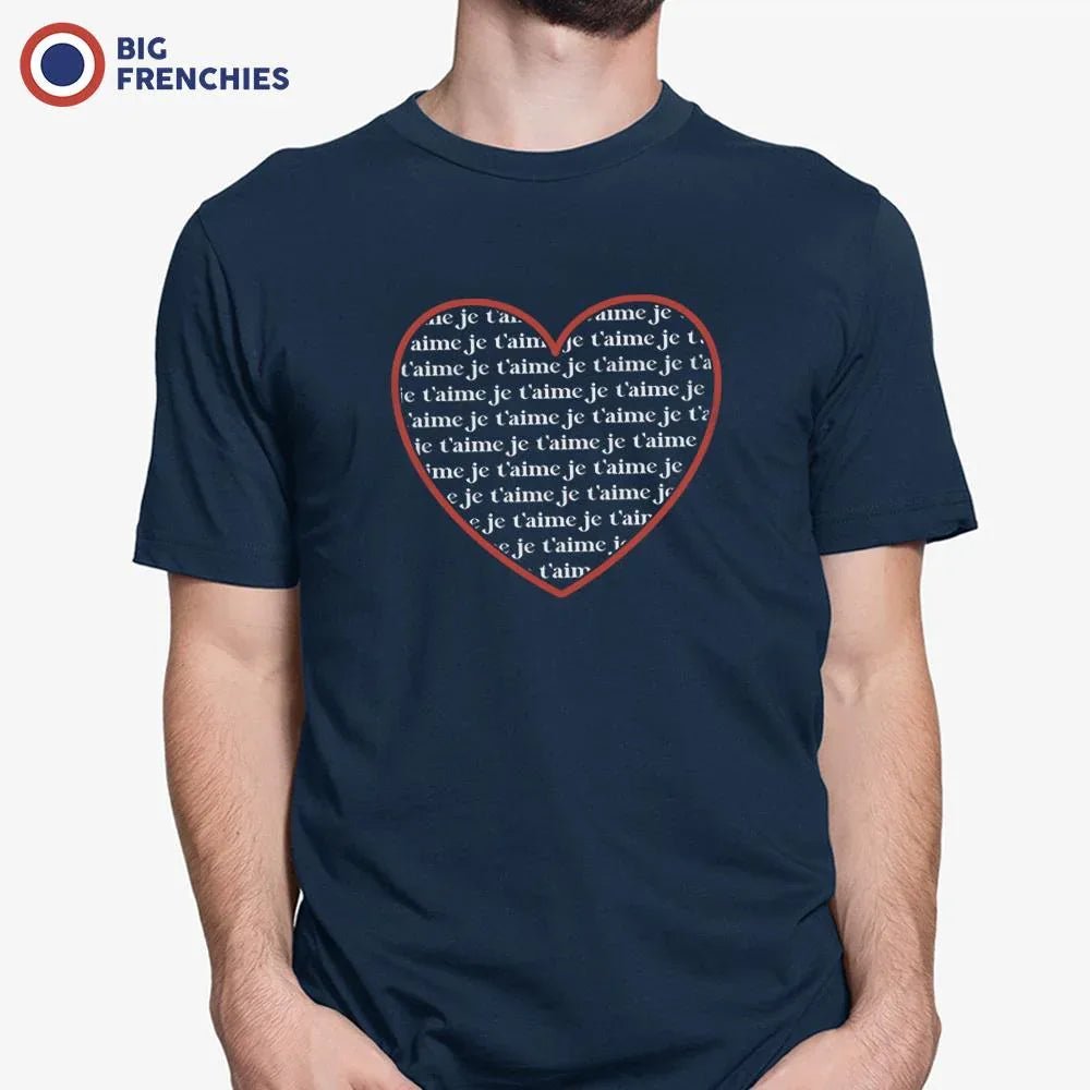 Je T'aime Heart Men's Organic Cotton Tee - Create Marketplace