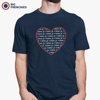 Je T'aime Heart Men's Organic Cotton Tee - Create Marketplace