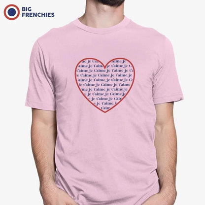 Je T'aime Heart Men's Organic Cotton Tee - Create Marketplace