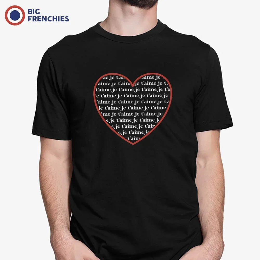 Je T'aime Heart Men's Organic Cotton Tee - Create Marketplace