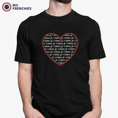 Je T'aime Heart Men's Organic Cotton Tee - Create Marketplace