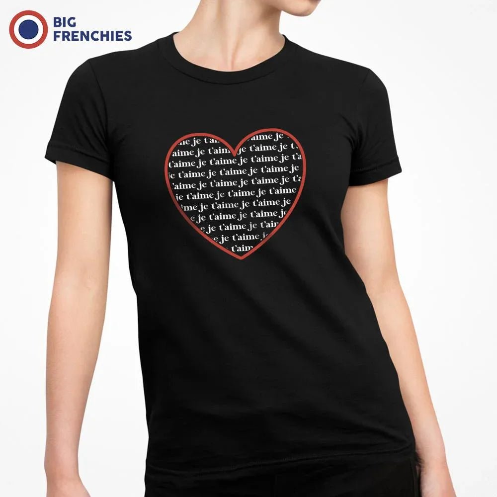 Je T'aime Heart Women's Organic Cotton Tee - Create Marketplace