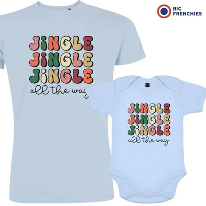 Jingle All The Way Christmas Dad and Child Organic Cotton family Set (Set of 2) - Create Marketplace