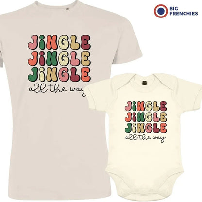 Jingle All The Way Christmas Dad and Child Organic Cotton family Set (Set of 2) - Create Marketplace