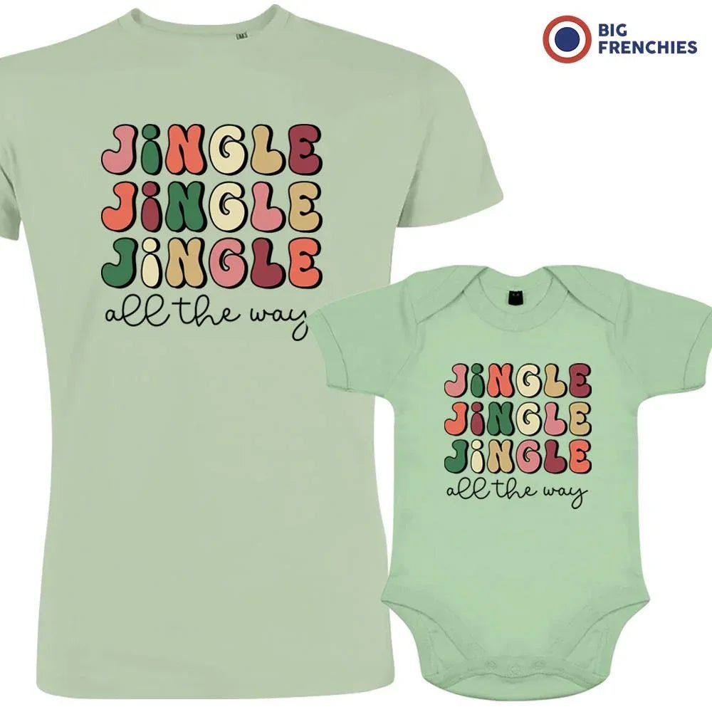 Jingle All The Way Christmas Dad and Child Organic Cotton family Set (Set of 2) - Create Marketplace