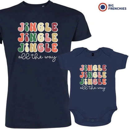 Jingle All The Way Christmas Dad and Child Organic Cotton family Set (Set of 2) - Create Marketplace