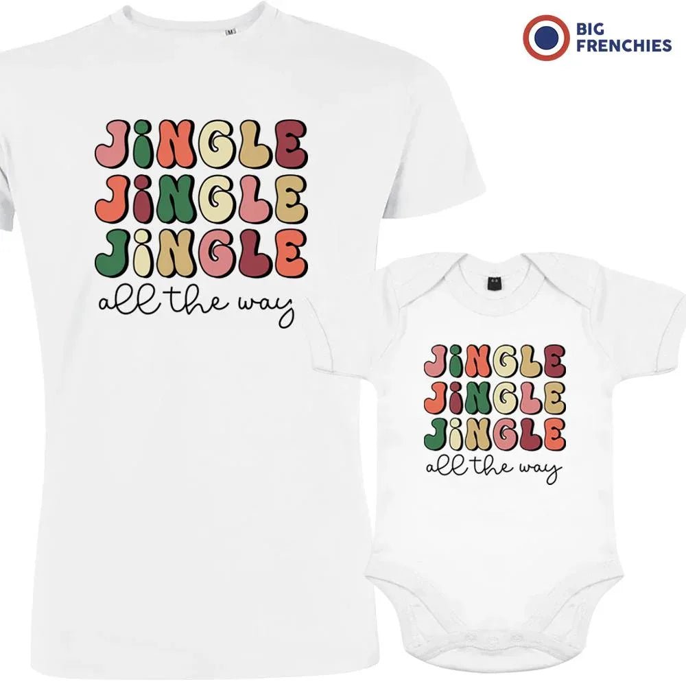 Jingle All The Way Christmas Dad and Child Organic Cotton family Set (Set of 2) - Create Marketplace