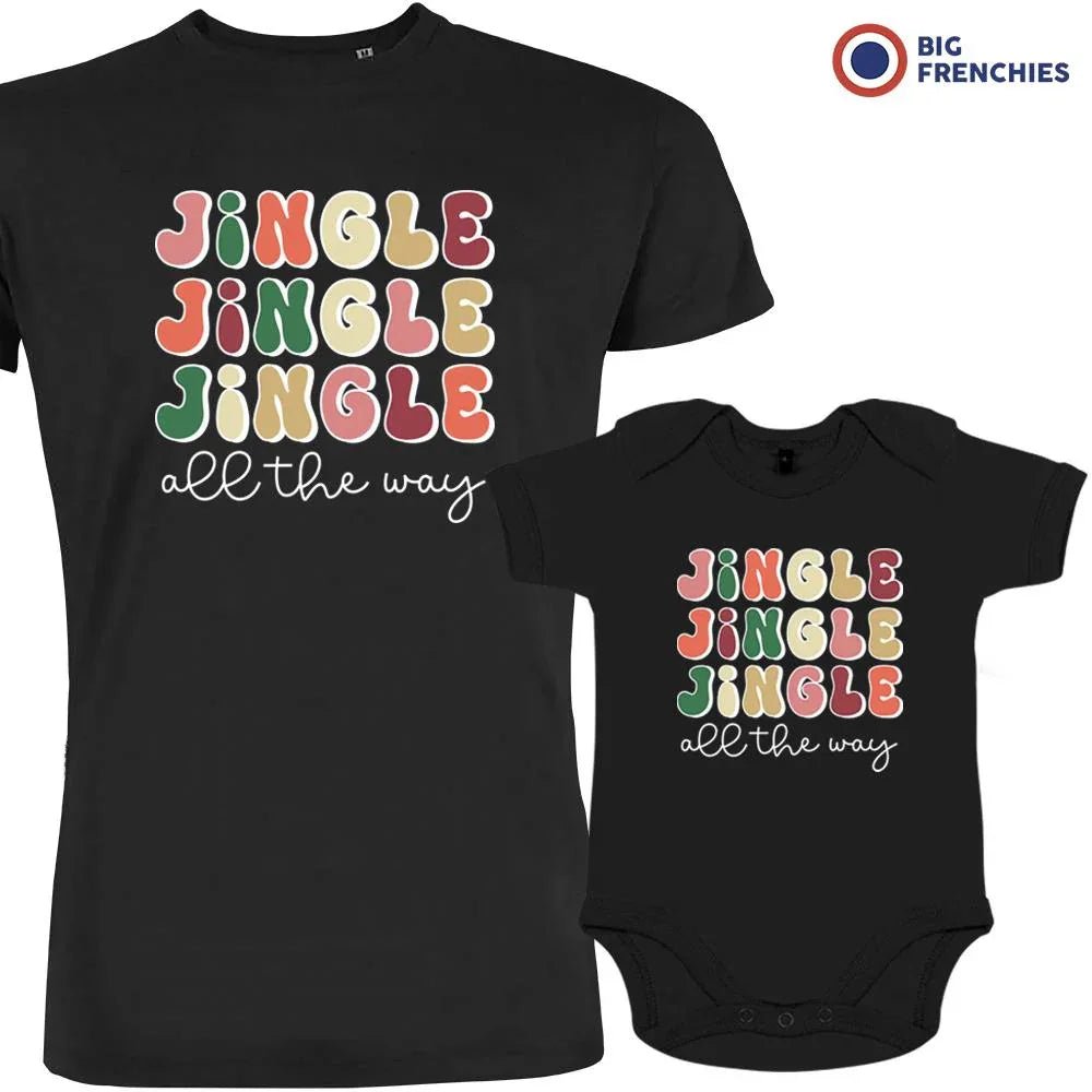 Jingle All The Way Christmas Dad and Child Organic Cotton family Set (Set of 2) - Create Marketplace