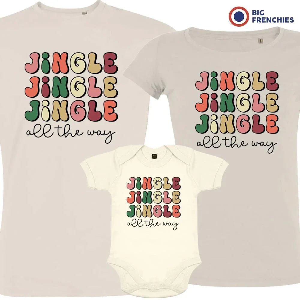 Jingle All The Way Christmas Matching Family Organic Tees (Set of 3) - Create Marketplace