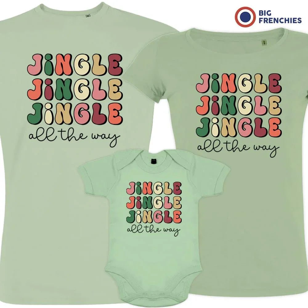 Jingle All The Way Christmas Matching Family Organic Tees (Set of 3) - Create Marketplace