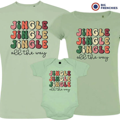 Jingle All The Way Christmas Matching Family Organic Tees (Set of 3) - Create Marketplace