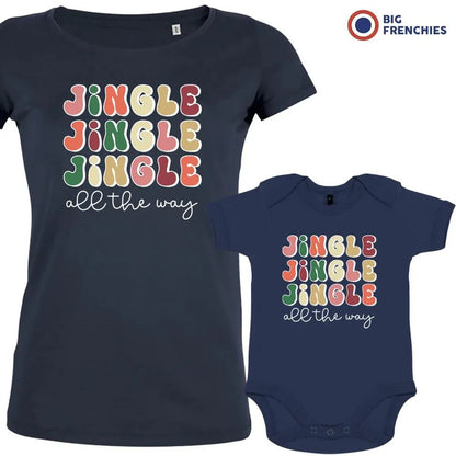 Jingle All The Way Christmas Mom and Child Organic Cotton family Set (Set of 2) - Create Marketplace