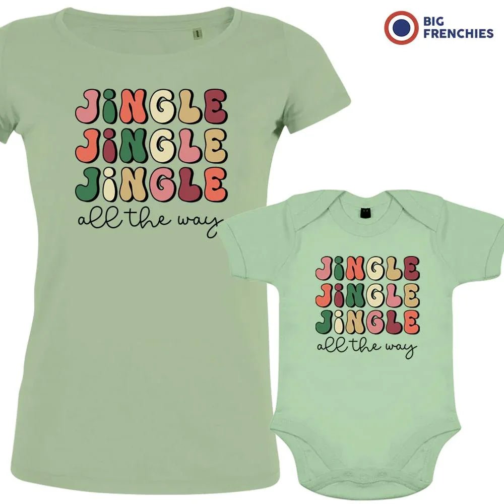 Jingle All The Way Christmas Mom and Child Organic Cotton family Set (Set of 2) - Create Marketplace