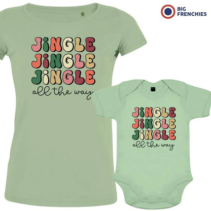 Jingle All The Way Christmas Mom and Child Organic Cotton family Set (Set of 2) - Create Marketplace