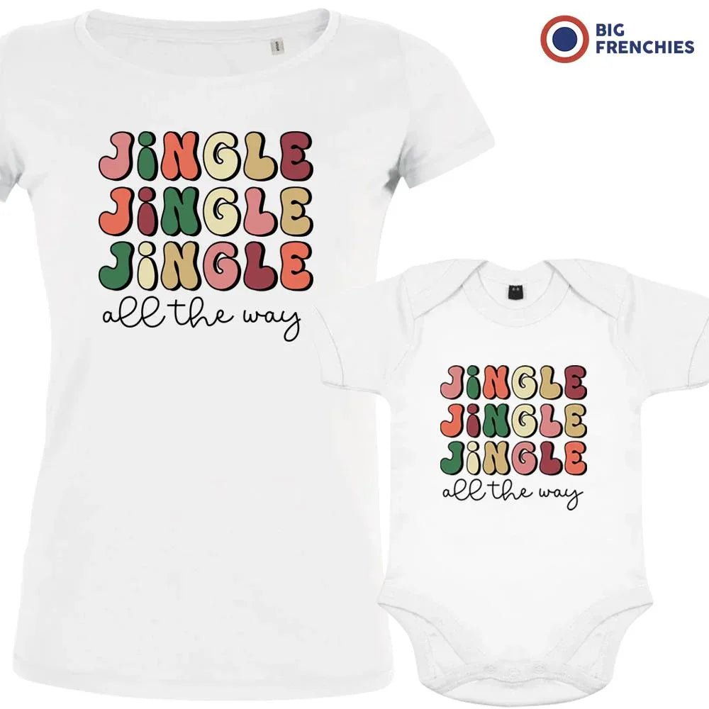 Jingle All The Way Christmas Mom and Child Organic Cotton family Set (Set of 2) - Create Marketplace