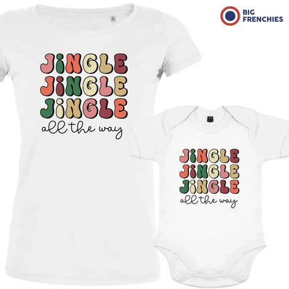 Jingle All The Way Christmas Mom and Child Organic Cotton family Set (Set of 2) - Create Marketplace