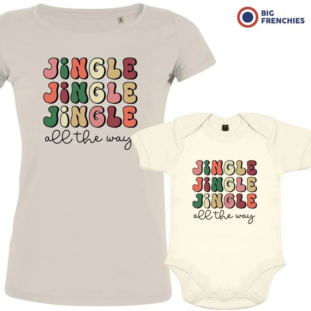 Jingle All The Way Christmas Mom and Child Organic Cotton family Set (Set of 2) - Create Marketplace