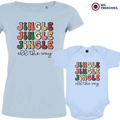 Jingle All The Way Christmas Mom and Child Organic Cotton family Set (Set of 2) - Create Marketplace