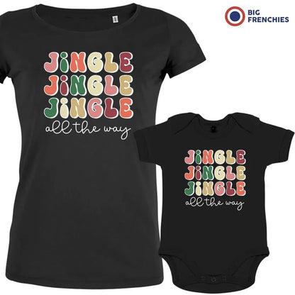 Jingle All The Way Christmas Mom and Child Organic Cotton family Set (Set of 2) - Create Marketplace