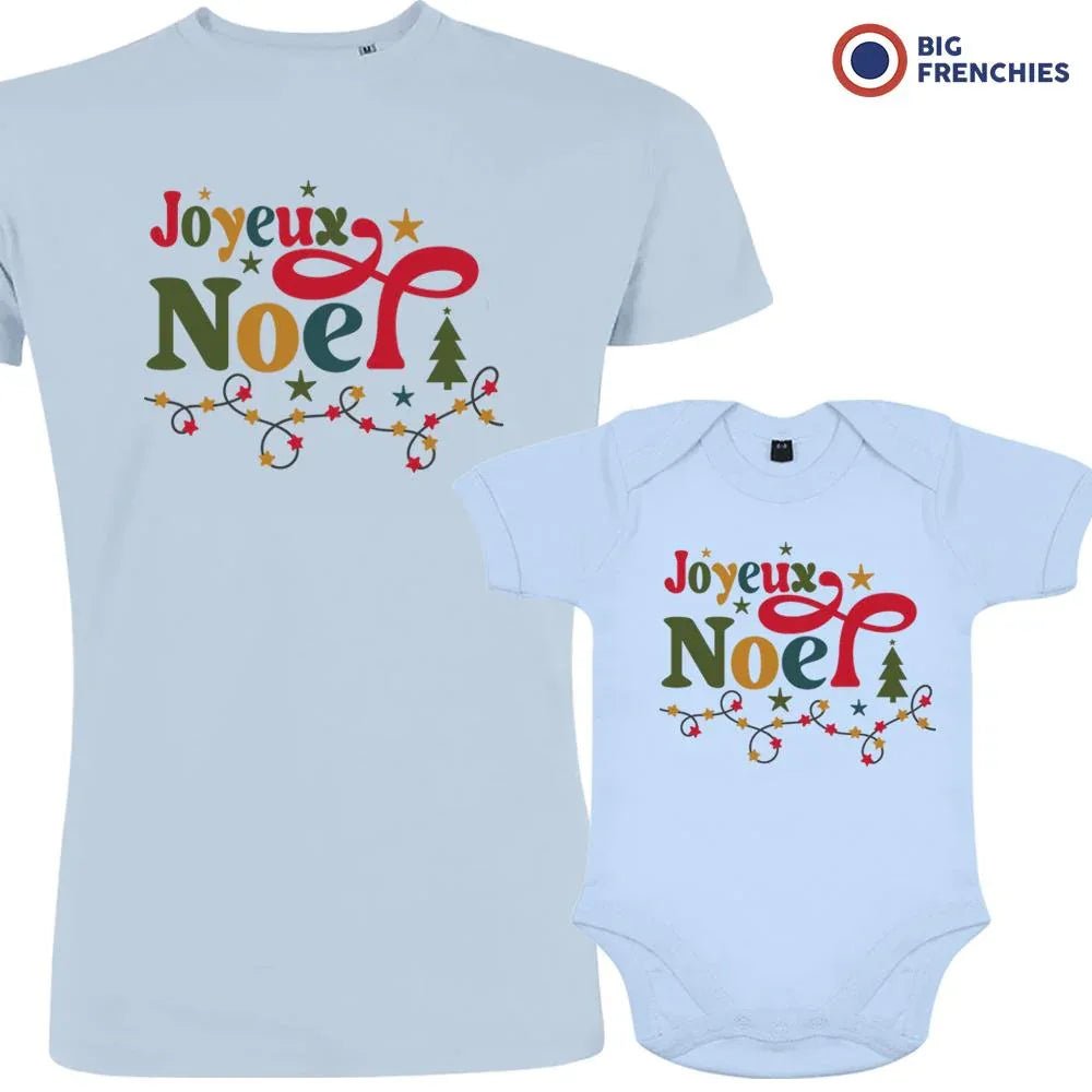 Joyeux Noël Christmas Dad and Child Organic Cotton family Set (Set of 2) - Create Marketplace