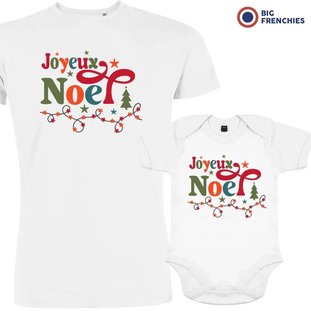 Joyeux Noël Christmas Dad and Child Organic Cotton family Set (Set of 2) - Create Marketplace