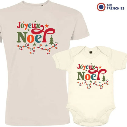 Joyeux Noël Christmas Dad and Child Organic Cotton family Set (Set of 2) - Create Marketplace
