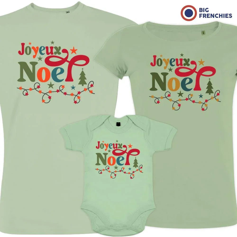 Joyeux Noël Christmas Matching Family Organic Tees (Set of 3) - Create Marketplace