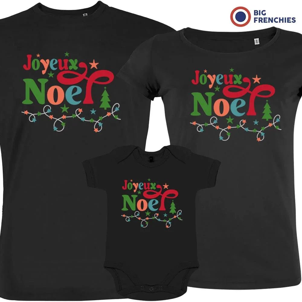 Joyeux Noël Christmas Matching Family Organic Tees (Set of 3) - Create Marketplace
