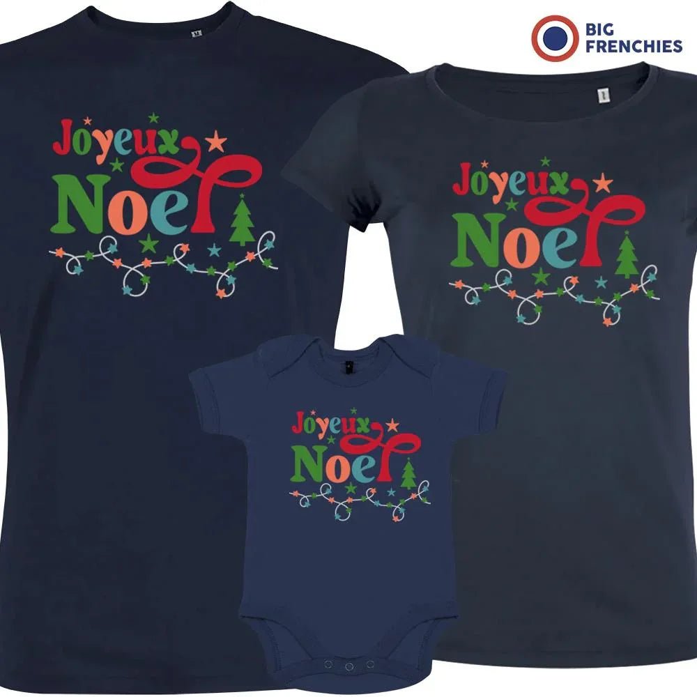 Joyeux Noël Christmas Matching Family Organic Tees (Set of 3) - Create Marketplace