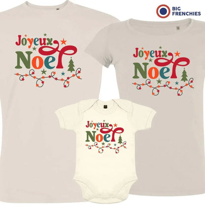 Joyeux Noël Christmas Matching Family Organic Tees (Set of 3) - Create Marketplace