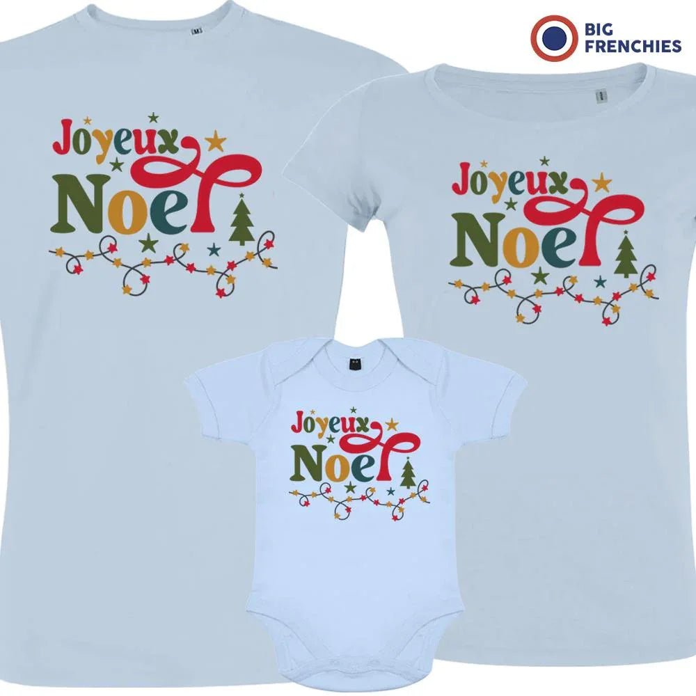 Joyeux Noël Christmas Matching Family Organic Tees (Set of 3) - Create Marketplace