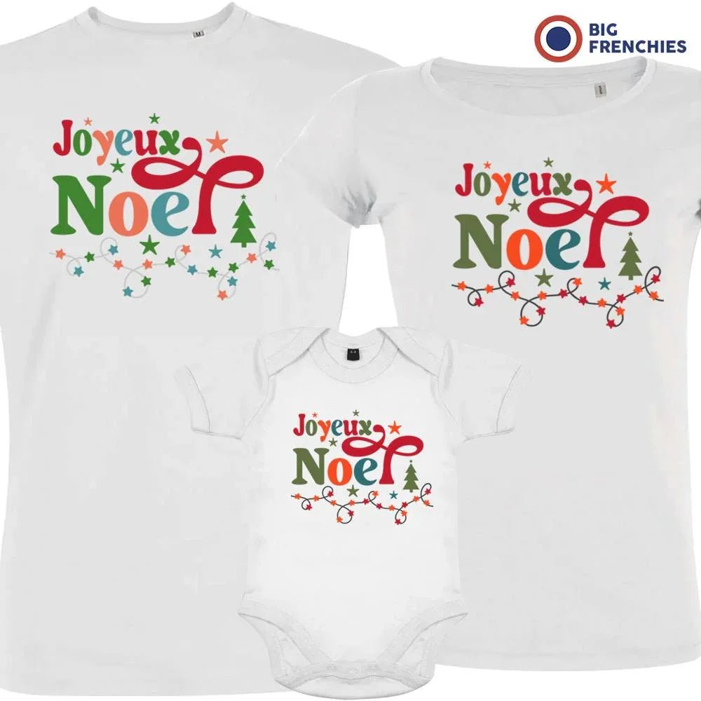 Joyeux Noël Christmas Matching Family Organic Tees (Set of 3) - Create Marketplace