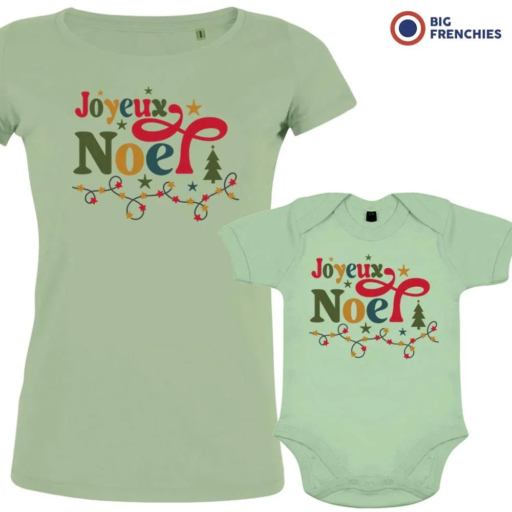 Joyeux Noël Christmas Mom and Child Organic Cotton family Set (Set of 2) - Create Marketplace
