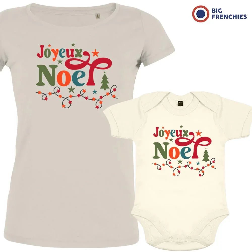 Joyeux Noël Christmas Mom and Child Organic Cotton family Set (Set of 2) - Create Marketplace