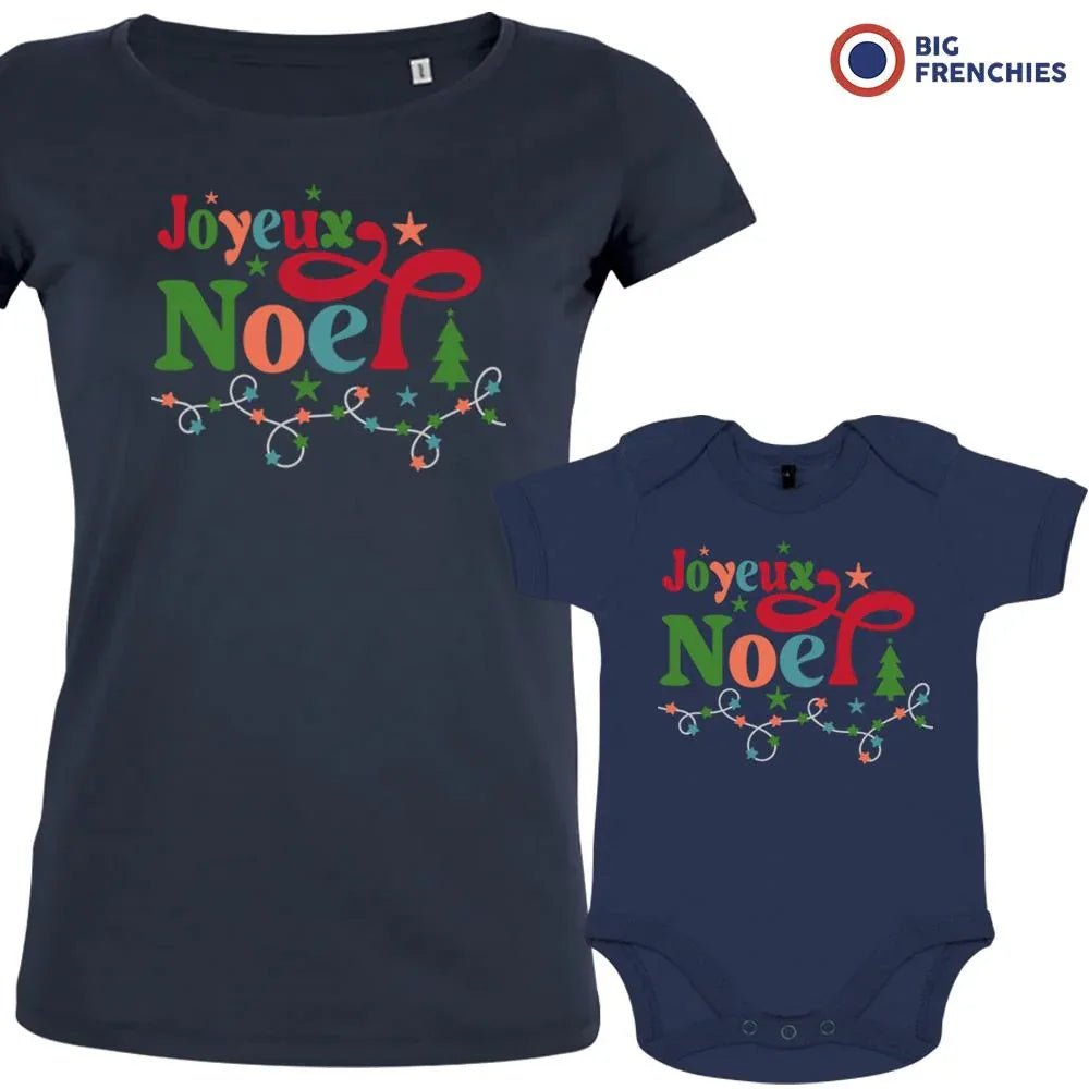 Joyeux Noël Christmas Mom and Child Organic Cotton family Set (Set of 2) - Create Marketplace