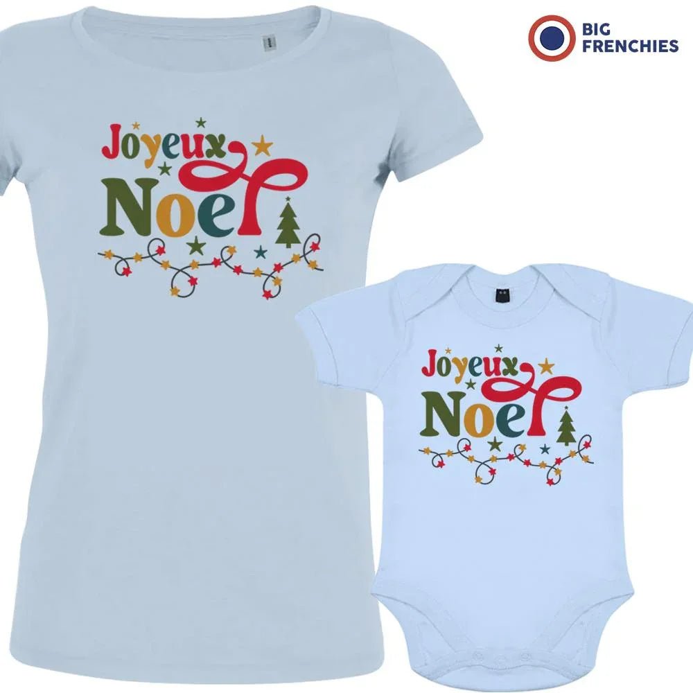 Joyeux Noël Christmas Mom and Child Organic Cotton family Set (Set of 2) - Create Marketplace