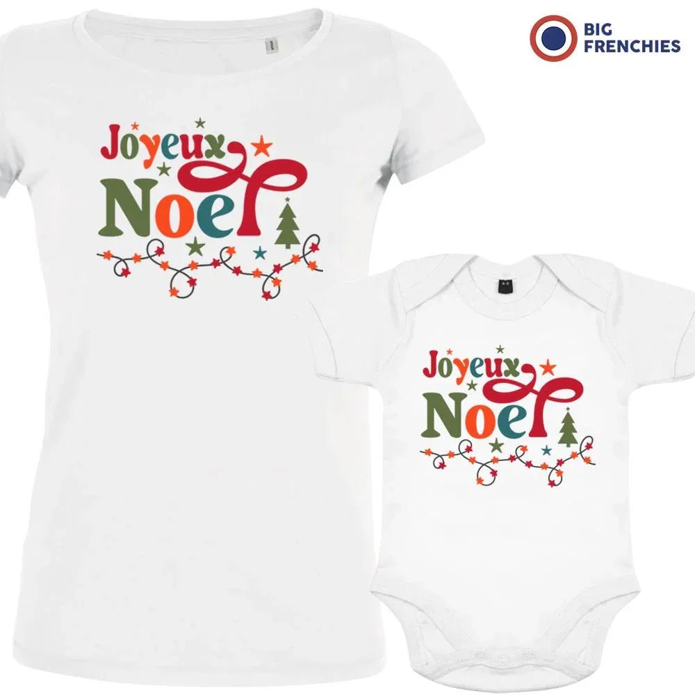 Joyeux Noël Christmas Mom and Child Organic Cotton family Set (Set of 2) - Create Marketplace