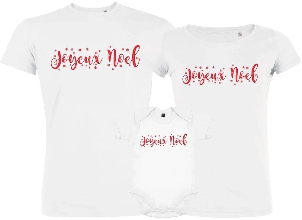 Joyeux Noel Matching Family Organic Tees (Set of 3) - Create Marketplace