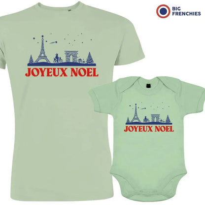 Joyeux Noël Paris Christmas Dad and Child Organic Cotton family Set (Set of 2) - Create Marketplace