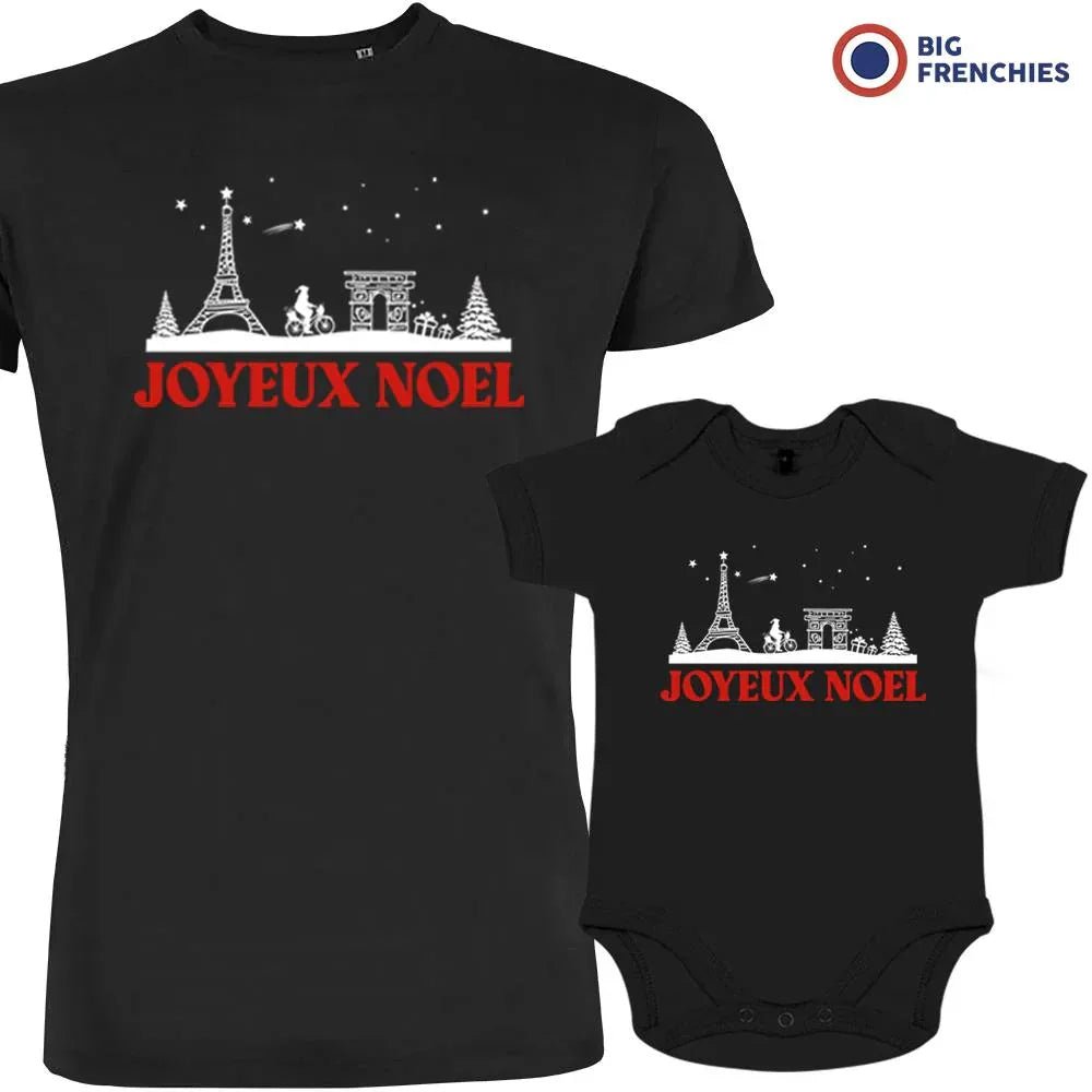 Joyeux Noël Paris Christmas Dad and Child Organic Cotton family Set (Set of 2) - Create Marketplace