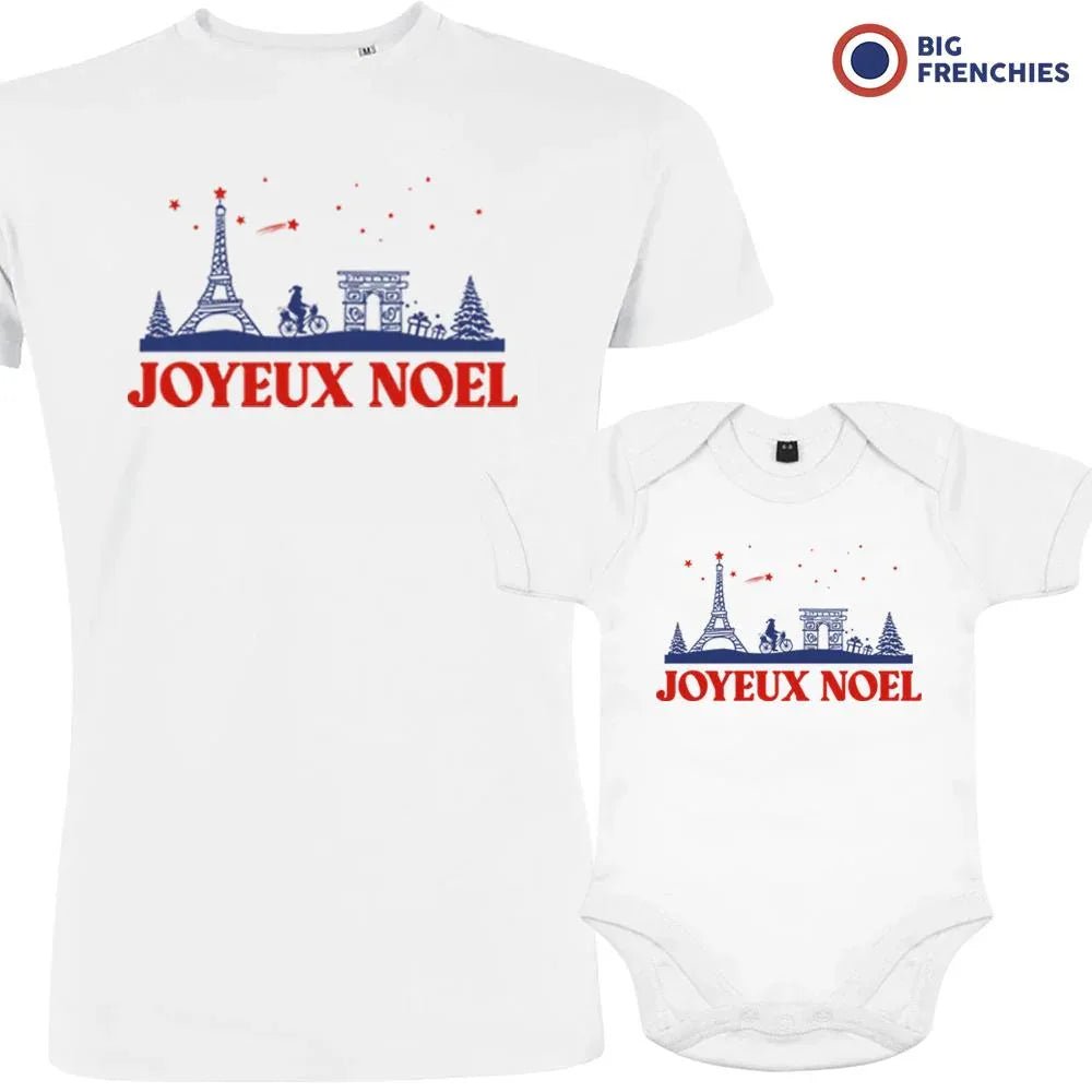Joyeux Noël Paris Christmas Dad and Child Organic Cotton family Set (Set of 2) - Create Marketplace