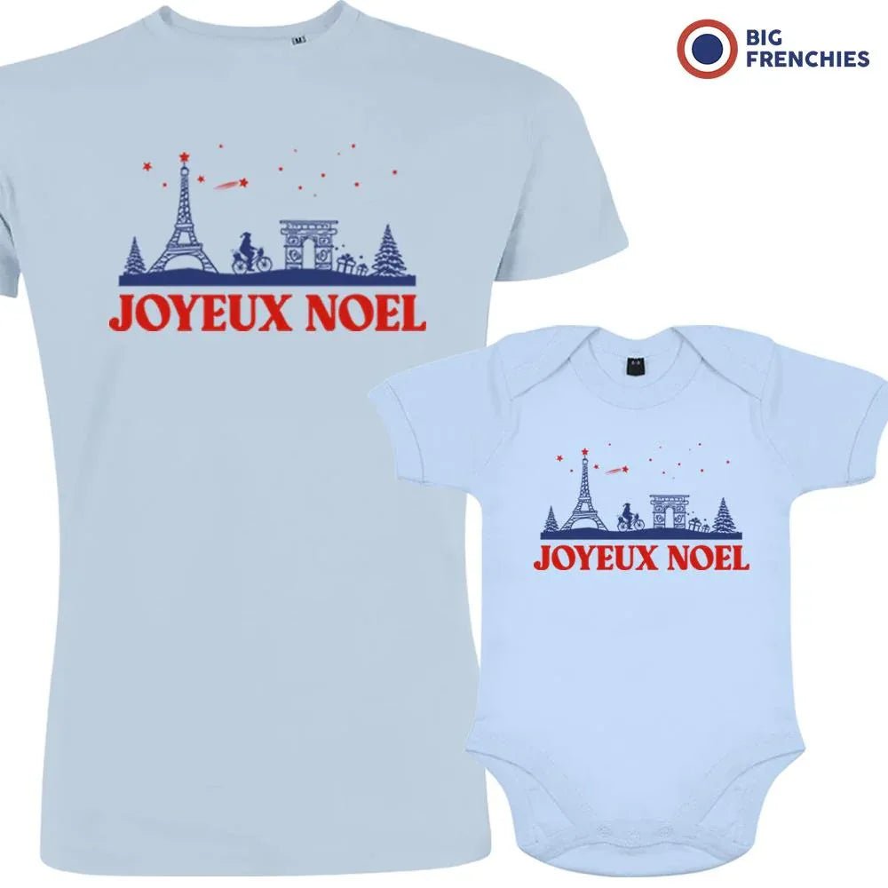 Joyeux Noël Paris Christmas Dad and Child Organic Cotton family Set (Set of 2) - Create Marketplace