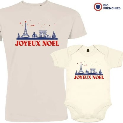 Joyeux Noël Paris Christmas Dad and Child Organic Cotton family Set (Set of 2) - Create Marketplace