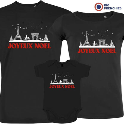 Joyeux Noël Paris Christmas Matching Family Organic Tees (Set of 3) - Create Marketplace