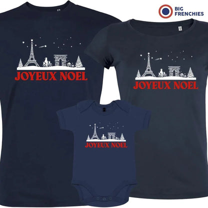 Joyeux Noël Paris Christmas Matching Family Organic Tees (Set of 3) - Create Marketplace