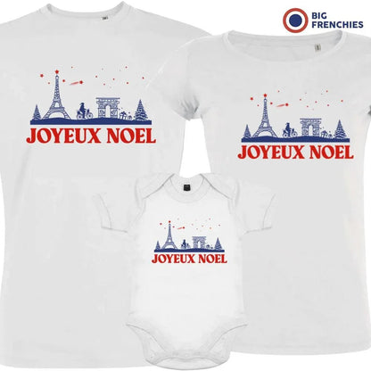 Joyeux Noël Paris Christmas Matching Family Organic Tees (Set of 3) - Create Marketplace