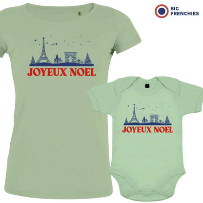 Joyeux Noël Paris Christmas Mom and Child Organic Cotton family Set (Set of 2) - Create Marketplace